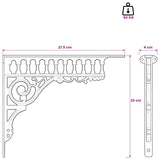 Wall Shelf Brackets 12 pcs Antique White 27.5 x 23 x 4 cm Steel 42038804