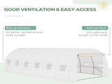 Greenhouse Replacement Cover ONLY Winter Garden Plant PE Cover with Roll-up Windows Door, 6 x 3 x 2m T3398P314745