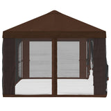 Gazebo Cover with Sidewalls 6 x 3 m Brown Polyester 190 900421