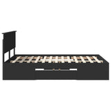 Bed Frame with Headboard Black 140 x 200 cm Engineered Wood 3408754