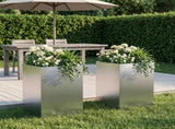 Garden Planter 2 pcs Silver 30 x 30 x 50 cm Galvanised Steel 8005355