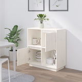 Sideboard White 74x35x80 cm Solid Wood Pine 814350