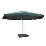 Aluminium Garden Parasol with Portable Base Green 271717