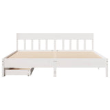 Bed Frame without Mattress White 200x200 cm Solid Wood Pine 3301855