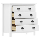 Sideboard Hill White 79x40x80 cm Solid Pine Wood 288916