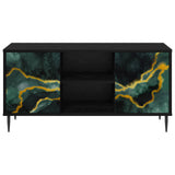 TV Cabinet WIJHE 102 x 33 x 51 cm Black Oak Engineered Wood 8007054