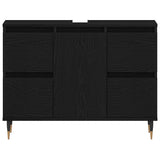 Bathroom Sink Cabinet Black Oak 80 x 33 x 60 cm Engineered Wood 862893