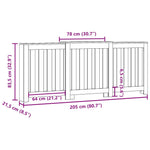 ZNTS Radiator Cover Grey Sonoma 205x21.5x83.5 cm Engineered Wood 852767