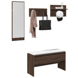 4 Piece Hallway Furniture Set Brown Oak Engineered Wood 847925