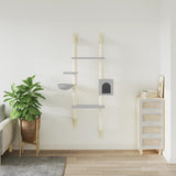Wall-mounted Cat Tree with Scratching Post Light Grey 180 cm 172402