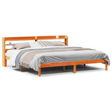 Bed Frame with Headboard without Mattress Wax Brown 180x200 cm Super King 3306562