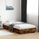 Bed Frame without Mattress Smoked Oak 100x200 cm Engineered Wood 839599