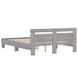 Bed Frame with LED without Mattress Grey Sonoma 140x190 cm 3207565