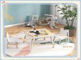 3-Piece Kids Table and Chairs Set with Convertible Desk and Storage Grid, Kids Activity Table for T3398P347724