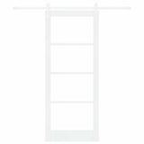Sliding Door ORKDAL White 83 x 202 cm Solid Pine Wood and Glass 3331886