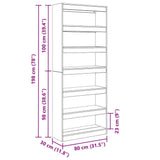 Book Cabinet Grey Sonoma 80 x 30 x 198 cm Engineered Wood 3388356
