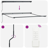 Retractable Awning Red and White 400 x 300 cm 3330558