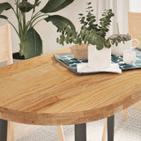 Table Top Light Brown 120x60x4 cm Solid Wood Oak Oval 4009075