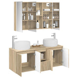 Bathroom Cabinet Set 4 pcs Sonoma Oak Engineered Wood 3406545