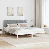 Bed Frame with Upholstered Headboard White 180 x 200 cm 3394387