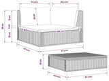 2 pcs Rattan Lounge Set with Cushions GENDT Natural Rattan 42034404