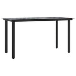 5 Piece Garden Dining Set with Cushions Black Poly Rattan 3212537
