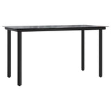 5 Piece Garden Dining Set with Cushions Black Poly Rattan 3212537