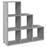 Room Divider Bookcase 3-Tier Grey Sonoma 99x29x99 cm Engineered Wood 857963