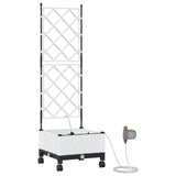 Garden Planter with Irrigation&Wheels White 40 x 40 x 132 cm PP 3422948