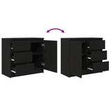 Sideboard with Drawer Black Oak 71x35x65 cm Engineered Wood 861572