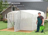Polytunnel Greenhouse Walk-in Grow House with UV-resistant PE Cover, Door and Galvanised Steel T3398P325196