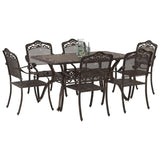 Garden Dining Set 7 pcs Bronze Aluminium 3334664