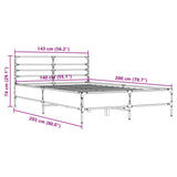 Bed Frame Black Engineered wood Double Bed Frame Rectangular 3280042