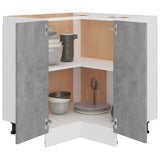 Corner Bottom Cabinet Lyon Concrete Grey 75.5x75.5x81.5 cm Engineered Wood 802493
