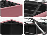 Electric Adjustable Bed Frame Pink 190 x 90 x 33.5 cm Steel 42037338
