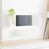TV Wall Cabinet Set 4 pcs High Gloss White Engineered Wood 3408911