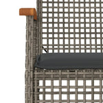 5 Piece Garden Dining Set with Cushions Grey Poly Rattan 3213571