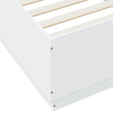 ZNTS Bed Frame with LED without Mattress White 100x200 cm 3209625