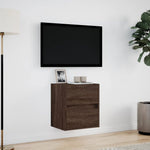 ZNTS TV Wall Cabinet with LED Lights Brown Oak 41x31x45 cm 852283