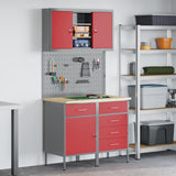 Work Cabinet Set with Drawer with Shelf with Storage 5 pcs Red 3321427