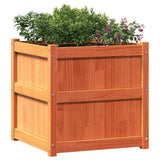Garden Planter Wax Brown 60x60x60 cm Solid Wood Pine 837428