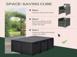 Rattan Dining Set Garden Furniture Patio set 11 PC with Cushion Black /Milk White T3398P325143