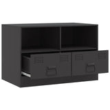 TV Cabinets 2pcs Black 67x39x44 cm Steel 841740