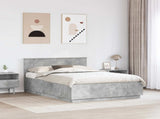 Bed Frame Concrete Grey 160 x 200 cm Engineered Wood 3408148