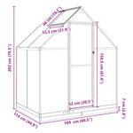 ZNTS Greenhouse with Base Frame Anthracite 169x114x202 cm Aluminium 4005827