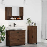 Bathroom Furniture Set with Drawer with Shelf 3 pcs Brown Oak 3393040