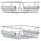 Pull-Out Wire Baskets 2 pcs Silver 45 cm 358372