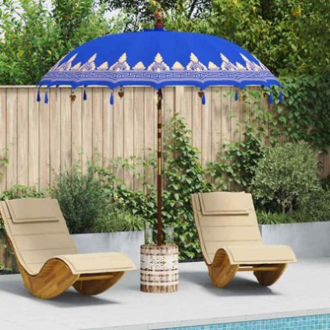 Balinese Parasol Blue 210-220 cm Cotton, solid wood 3356895