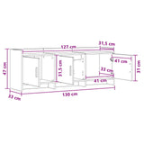 TV Cabinet 130 x 33 x 47 cm Black Oak Engineered Wood 8011196