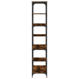 Bookshelf Smoked Oak 91x36x176 cm Engineered Wood and Steel 835416